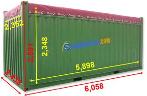 Kích thước container 20 feet mở nóc 3
